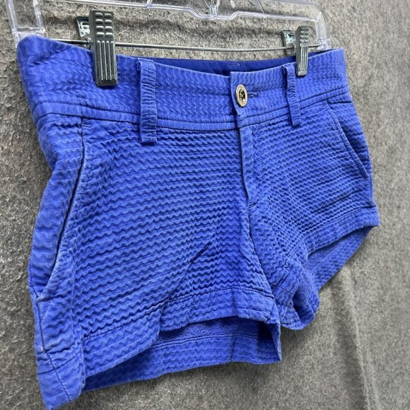 Lilly Pulitzer Shorts Womens 0 Blue Walsh Short Textured Cotton Seersucker - Picture 6 of 14